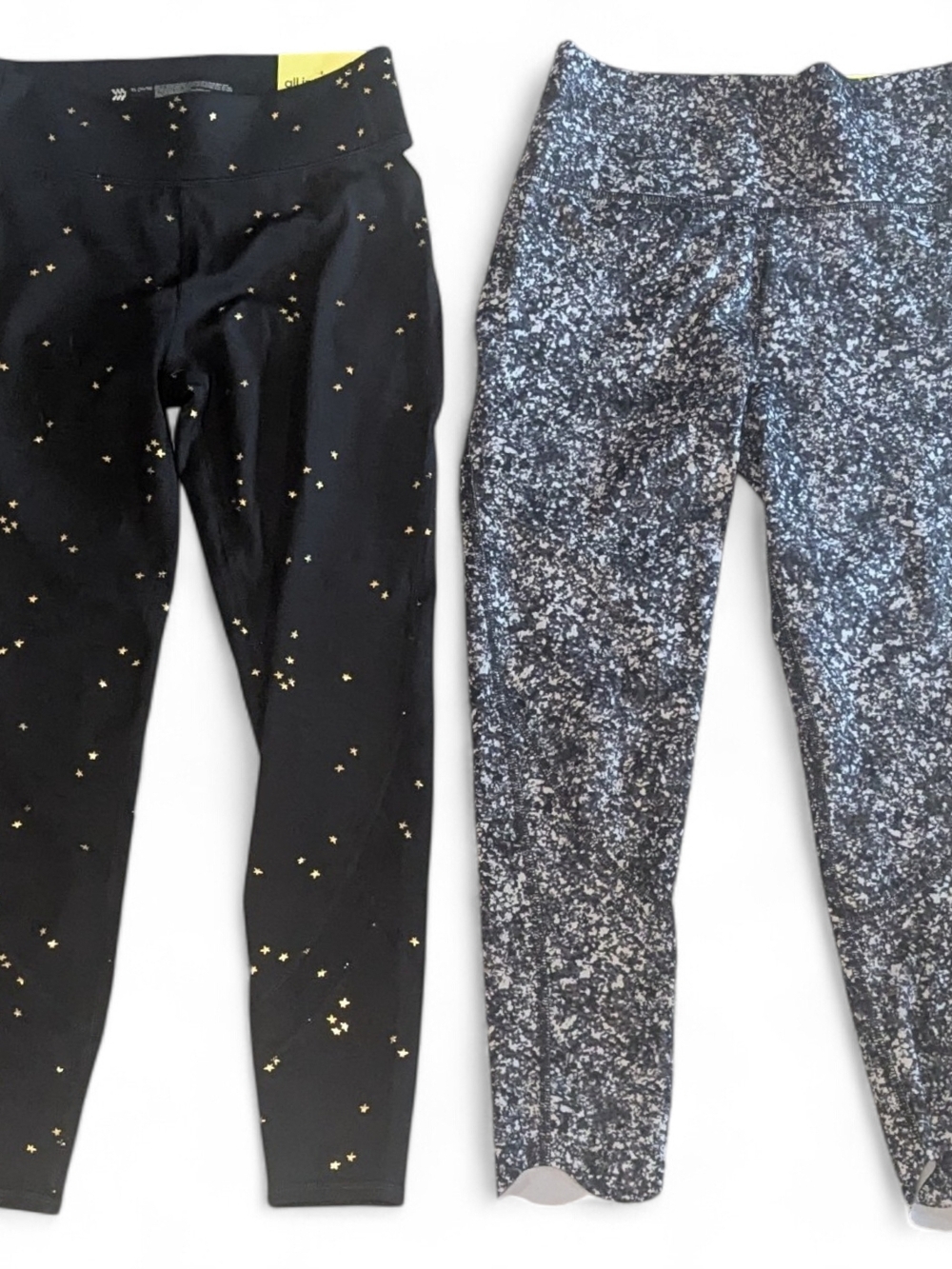 Girls Black and Gray Patterned Active Leggings - Kids Bottoms